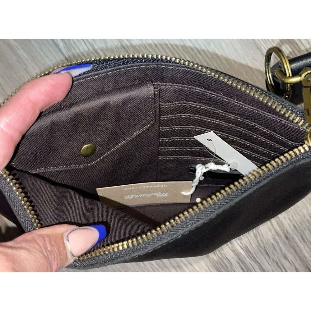 Madewell New W/tags Black‎ Leather Wristlet Pouch